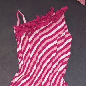 Kickee pants Bubblegum stripe Romper 3/6 months